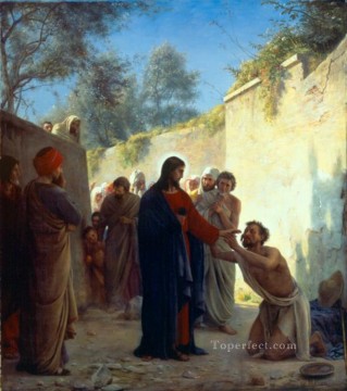 宗教的 Painting - キリストを癒す宗教 カール・ハインリヒ・ブロック